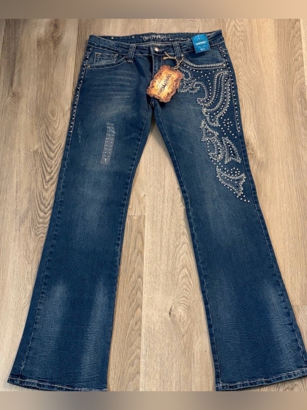 NWT MONTANA WEST Trinity Ranch bootcut denim jeans size 33 western rodeo blue